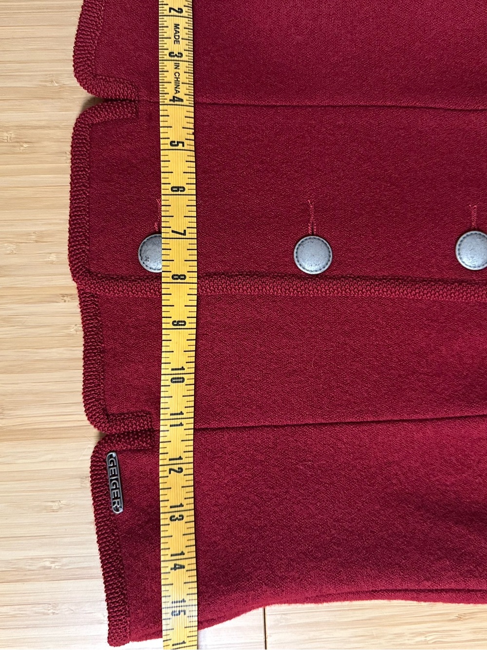 VTG Geiger Women's Wool Red Sleeveless Button Front Vest made in Austria 34 - Picture 12 of 13